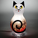 Glaslamp Arno France Kat rood-grijs 40cm Glaslamp Arno France Kat rood-grijs 40cm