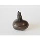 Bronzeurne mit Eule 7cm. Bronzeurne mit Eule 7cm.