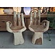 Houten stoel handstoelen set links en rechts Houten stoel handstoelen set links en rechts