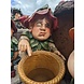 Beeld kabouter Woody met afvalbak 65cm Beeld kabouter Woody met afvalbak 65cm