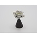 Bronzen urn met roosje wit/goud kleurig 7cm Bronzen urn met roosje wit/goud kleurig 7cm