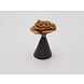 Bronzen urn met roosje geel/rood kleurig 7cm Bronzen urn met roosje geel/rood kleurig 7cm