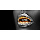 Glasmalerei Goldene Lippen 80x160cm. Glasmalerei Goldene Lippen 80x160cm.