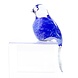 Glas vogel op tuinsteker hangende staart blauw 90cm. Glas vogel op tuinsteker hangende staart blauw 90cm.