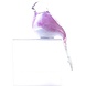 Glas vogel op tuinsteker hangende staart roze 90cm. Glas vogel op tuinsteker hangende staart roze 90cm.