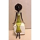 Afrikanische Bronzestatue einer sitzenden Dame mit Hut, 29 cm Afrikanische Bronzestatue einer sitzenden Dame mit Hut, 29 cm