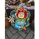 Beeld kabouter Woody drijvend op waterlelie 50cm Beeld kabouter Woody drijvend op waterlelie 50cm