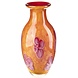 Glasvaas oranje met bloemen 39cm hoog Glasvaas oranje met bloemen 39cm hoog