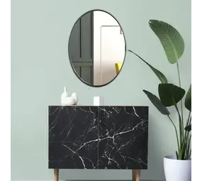 Spiegel metaal industrieel modern zwart Ovaal 80x130cm -  -  Eliassen Home & Garden Pleasure