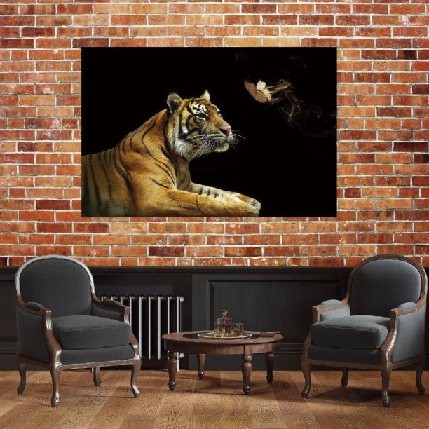 Ter Halle glasschilderij tijger