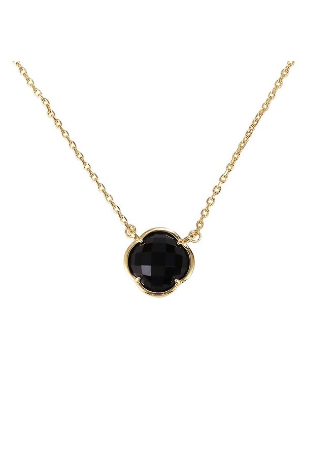 Zwart Onyx Ketting  Klaver