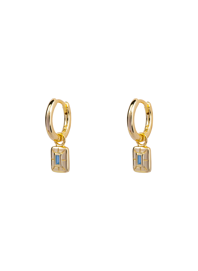 Oorbellen Geboortesteen December Blauwe Topaas Diamand