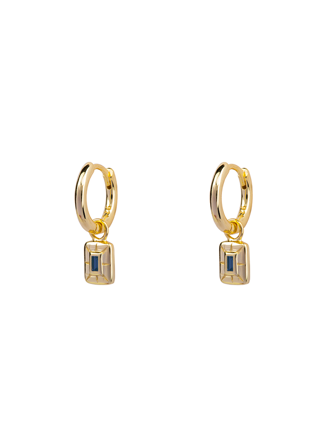 Oorbellen Geboortesteen September Saffier Diamand