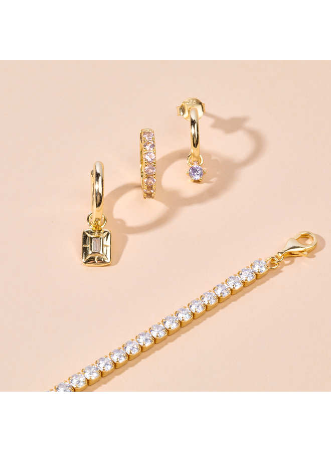 Oorbellen Geboortesteen Juni Maansteen Diamand