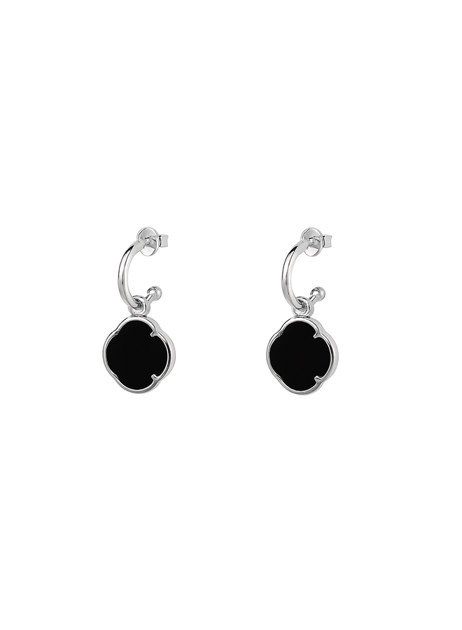 Oorbellen Zwarte Onyx Klaver