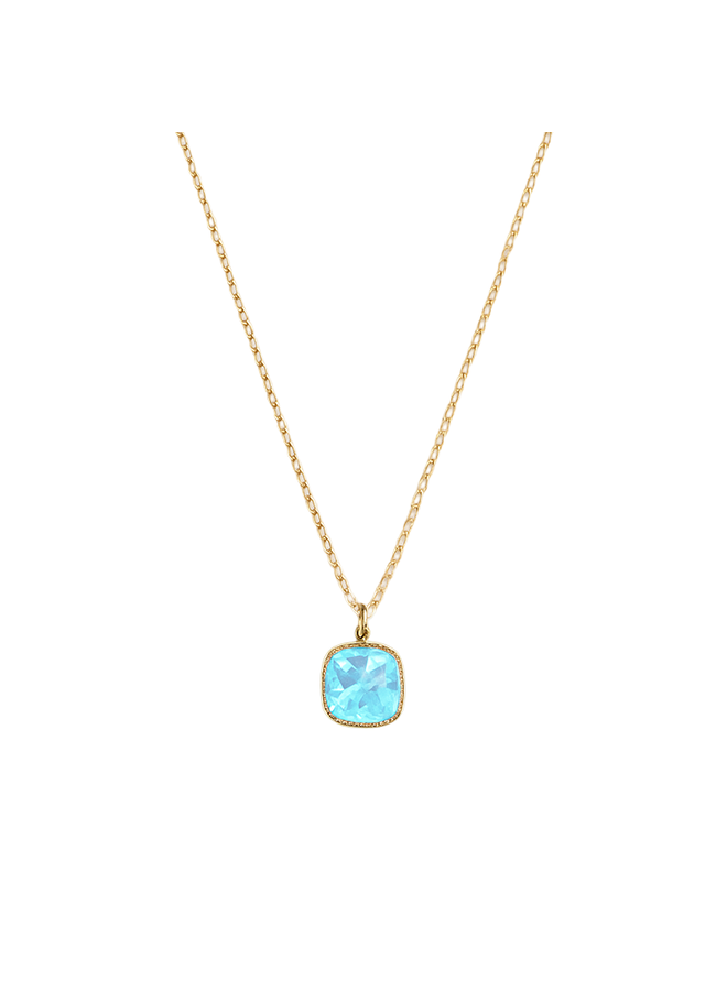 Geboortesteen Ketting december blauw topaas
