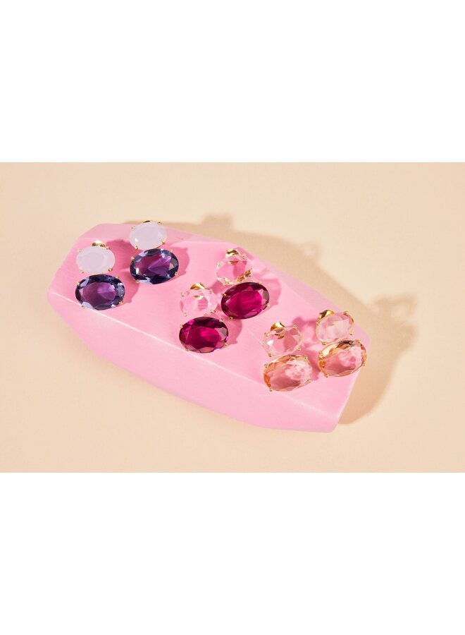 Statement Oorbellen Liv Roze Toermalijn