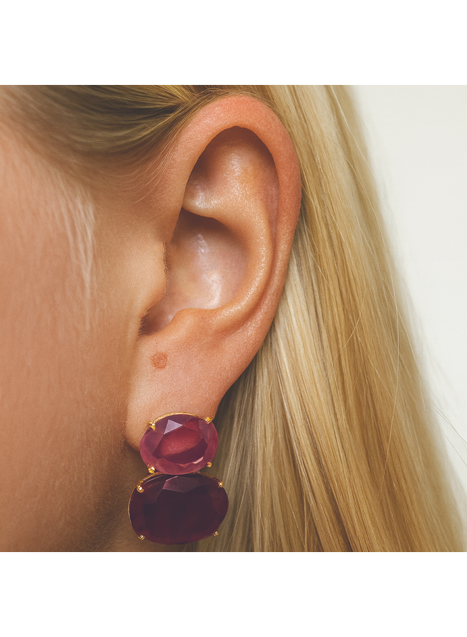 Statement Oorbellen Liv Roze Toermalijn