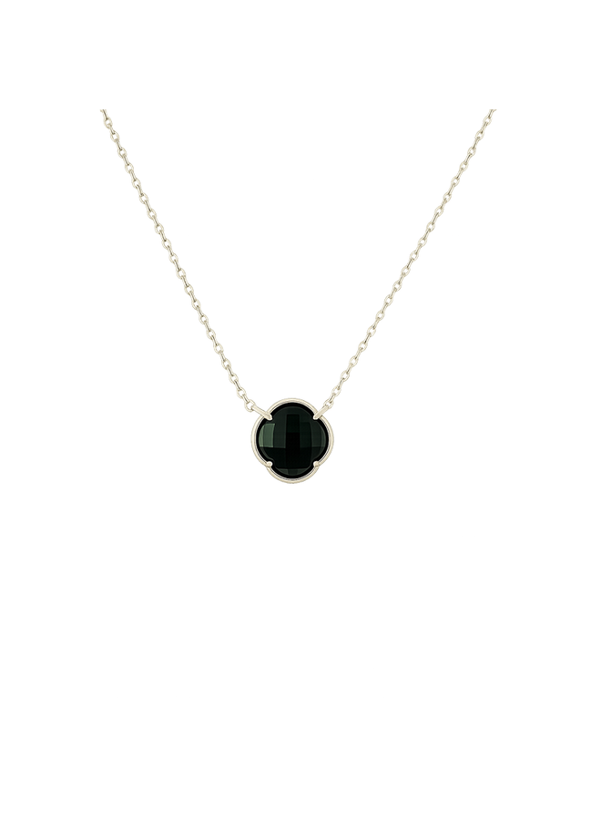 Ketting Zwart Onyx  Klaver