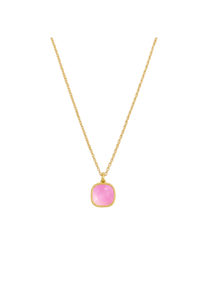 Geboortesteen Ketting oktober rozenkwarts