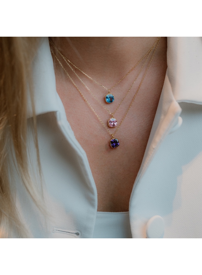 Geboortesteen Ketting februari amethist