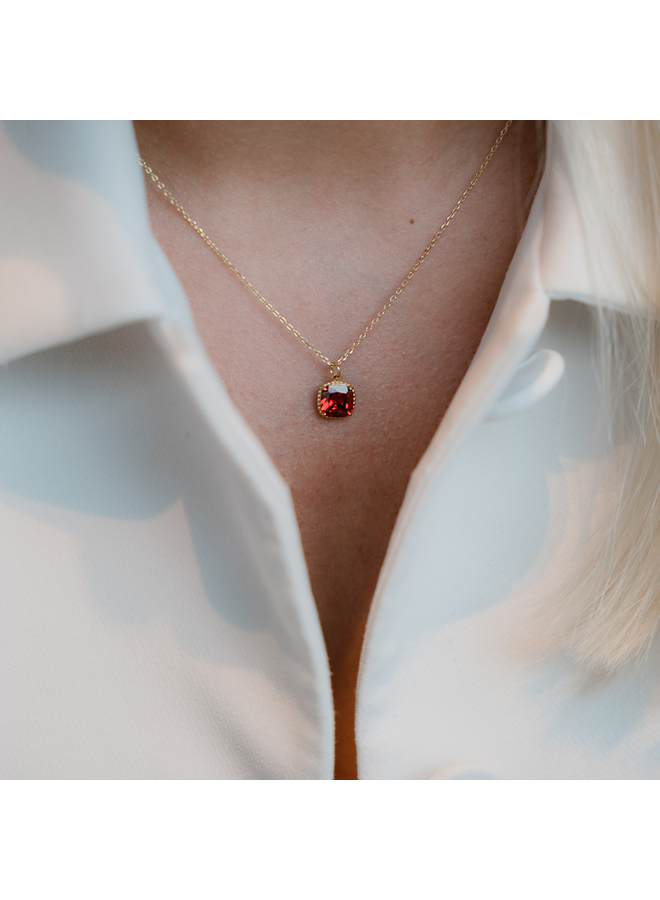 Geboortesteen Ketting januari Granaat