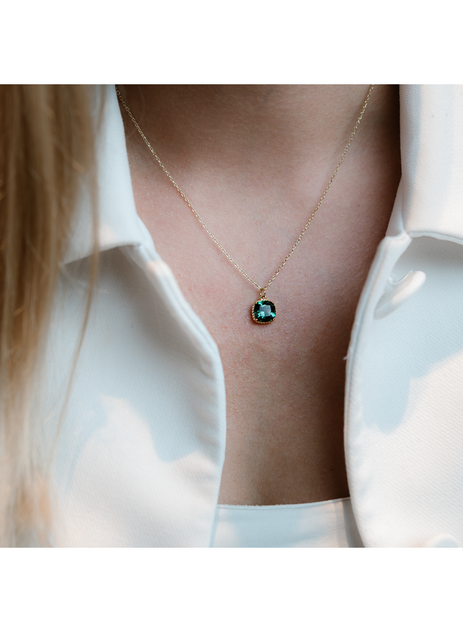 Geboortesteen Ketting mei smaragd