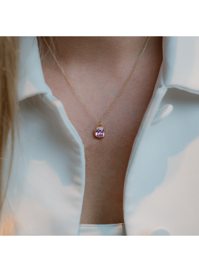 Geboortesteen Ketting oktober rozenkwarts