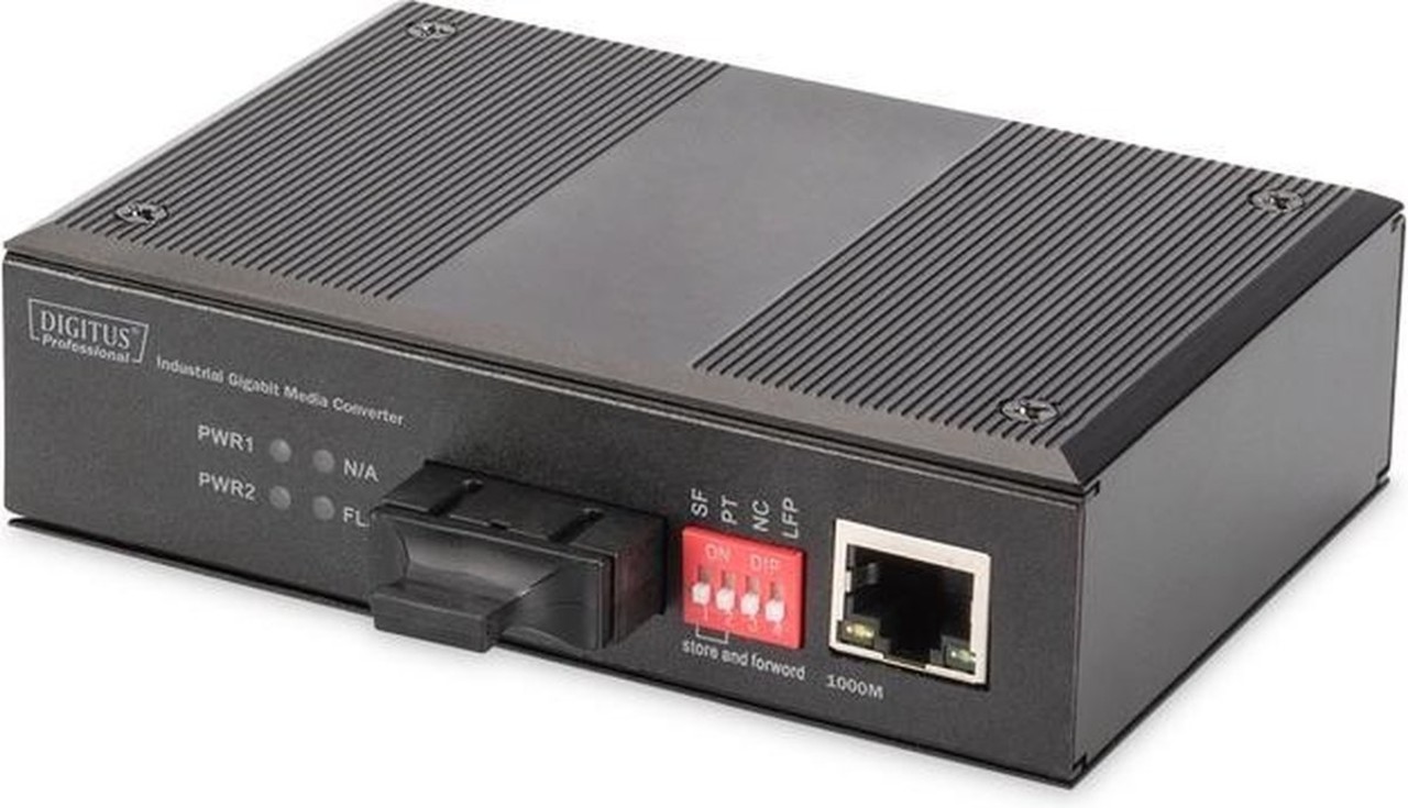 Digitus Digitus DN-652101 netwerk media converter 1000 Mbit/s 850 nm Multimode Zwart Digitus Digitus DN-652101 netwerk media converter 1000 Mbit/s 850 nm Multimode Zwart