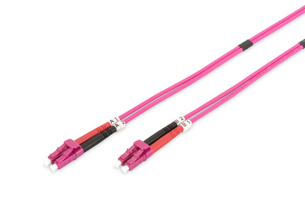 Digitus DIGITUS LWL patchkabel OM4-2 m LC op LC glasvezel kabel - LSZH - Duplex Multimode 50/125µ - 10 GBit/s - Violet Digitus DIGITUS LWL patchkabel OM4-2 m LC op LC glasvezel kabel - LSZH - Duplex Multimode 50/125µ - 10 GBit/s - Violet