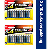Toshiba Toshiba LR6GCP BP10MS4FCN High Power Wegwerpbatterij AA Alkaline 20 stuks (verpakking 2 x 10 stuks) Toshiba Toshiba LR6GCP BP10MS4FCN High Power Wegwerpbatterij AA Alkaline 20 stuks (verpakking 2 x 10 stuks)
