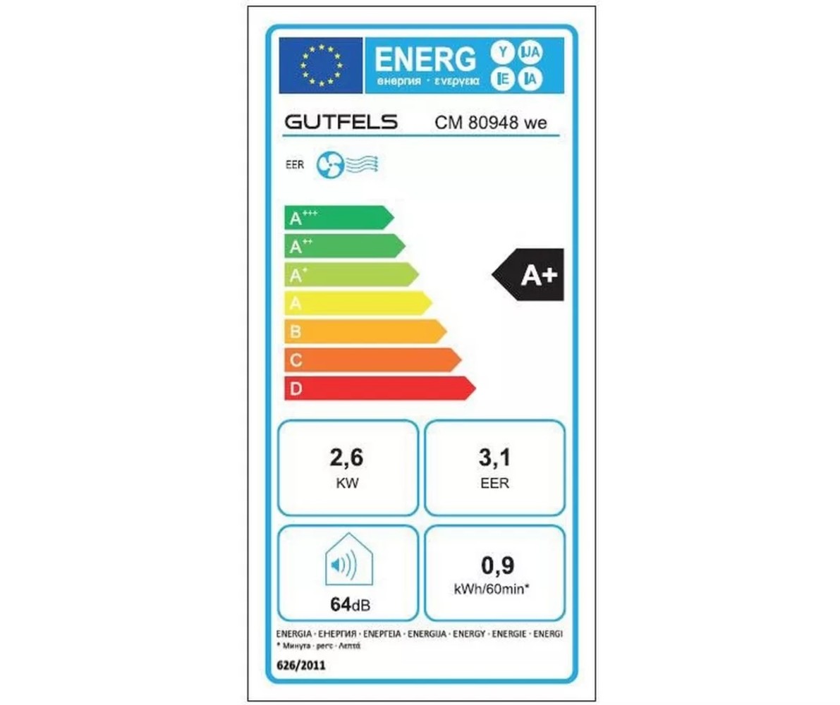 Gutfels Gutfels mobile airconditioner,CM 80948 WE 9000BTU 3-in-1  wit Gutfels Gutfels mobile airconditioner,CM 80948 WE 9000BTU 3-in-1  wit