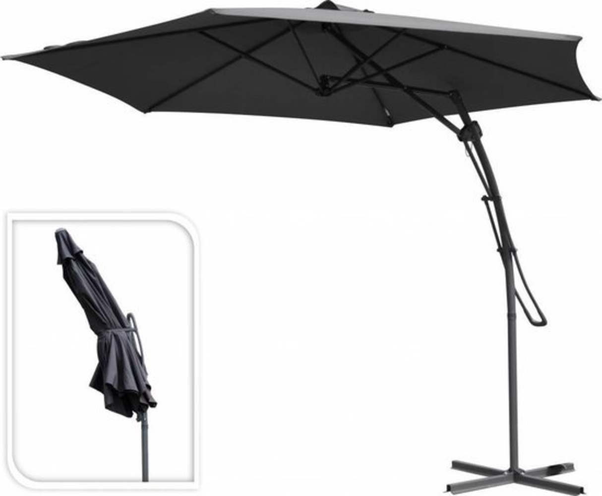 Garden collection Garden Collection - Luxe Zweefparasol met Push-up Systeem - ⌀ 300 CM - Antraciet Garden collection Garden Collection - Luxe Zweefparasol met Push-up Systeem - ⌀ 300 CM - Antraciet
