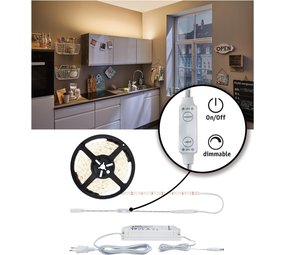Paulmann Paulmann SimpLED Power set 5m warmwit incl Dimb/schakelbaar 50W 230/24V DC wit kst Paulmann Paulmann SimpLED Power set 5m warmwit incl Dimb/schakelbaar 50W 230/24V DC wit kst