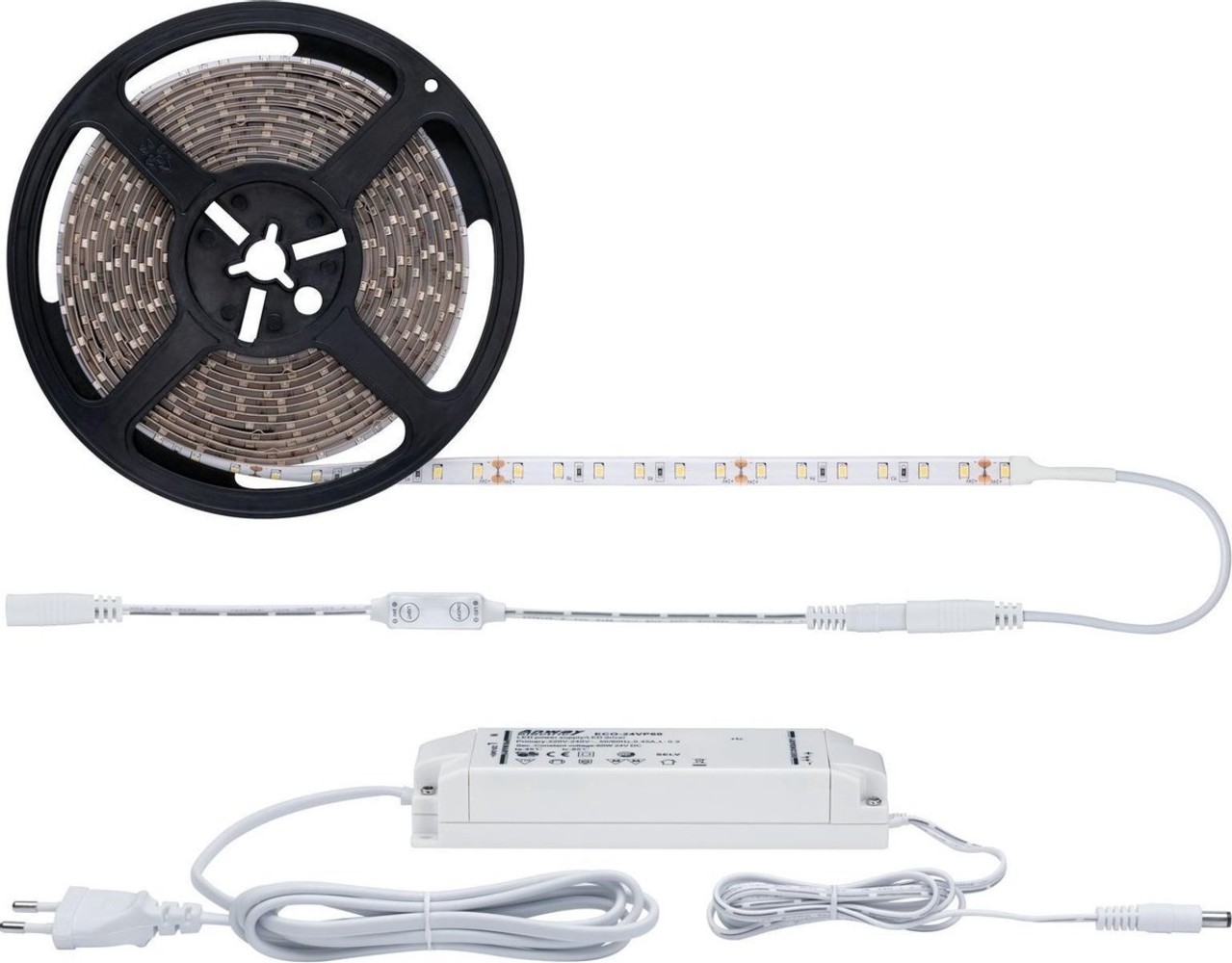 Paulmann Paulmann SimpLED Power set 5m warmwit incl Dimb/schakelbaar 50W 230/24V DC wit kst