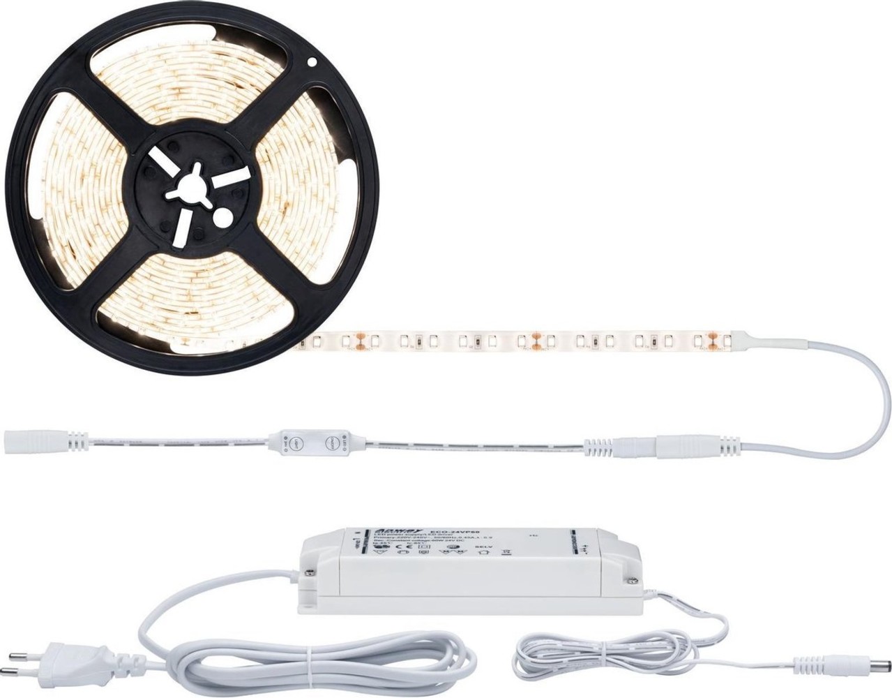 Paulmann Paulmann SimpLED Power set 5m warmwit incl Dimb/schakelbaar 50W 230/24V DC wit kst