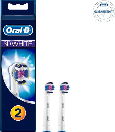 Oral B Oral-B 3D White Opzetborstels - 2 stuks Oral B Oral-B 3D White Opzetborstels - 2 stuks