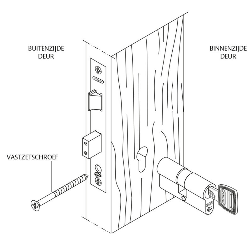 Nemef Nemef veiligheidscilinder 111/9 - Met boorbelemmering - Anti slagpick - SKG** - Lengte 60mm - Met 6 sleutels - 3 cilinders in verpakking Nemef Nemef veiligheidscilinder 111/9 - Met boorbelemmering - Anti slagpick - SKG** - Lengte 60mm - Met 6 sleutels - 3 cilinders in verpakking