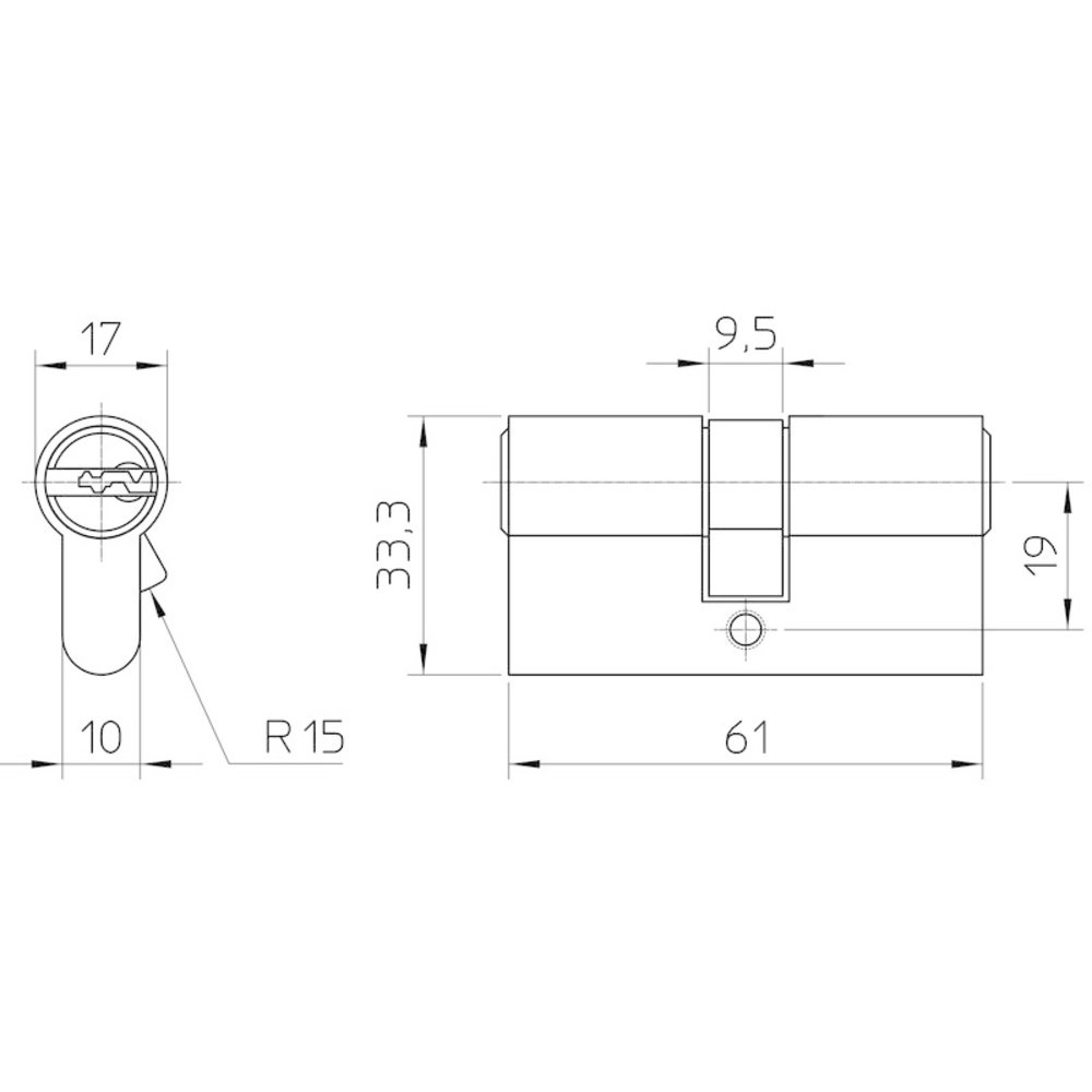 Nemef Nemef Veiligheidscilinder Dubbel 142/9 blis Nemef Nemef Veiligheidscilinder Dubbel 142/9 blis