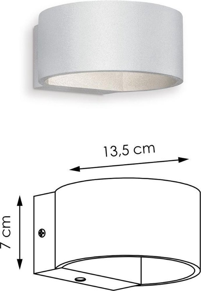 Home Sweet Home Home sweet home LED wandlamp Lounge Ø 13,4 cm - grijs Home Sweet Home Home sweet home LED wandlamp Lounge Ø 13,4 cm - grijs