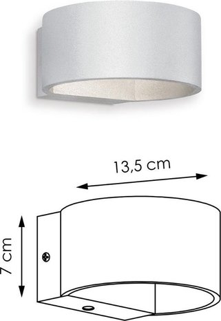 Home Sweet Home Home sweet home LED wandlamp Lounge Ø 13,4 cm - grijs Home Sweet Home Home sweet home LED wandlamp Lounge Ø 13,4 cm - grijs
