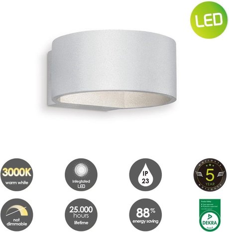 Home Sweet Home Home sweet home LED wandlamp Lounge Ø 13,4 cm - grijs Home Sweet Home Home sweet home LED wandlamp Lounge Ø 13,4 cm - grijs