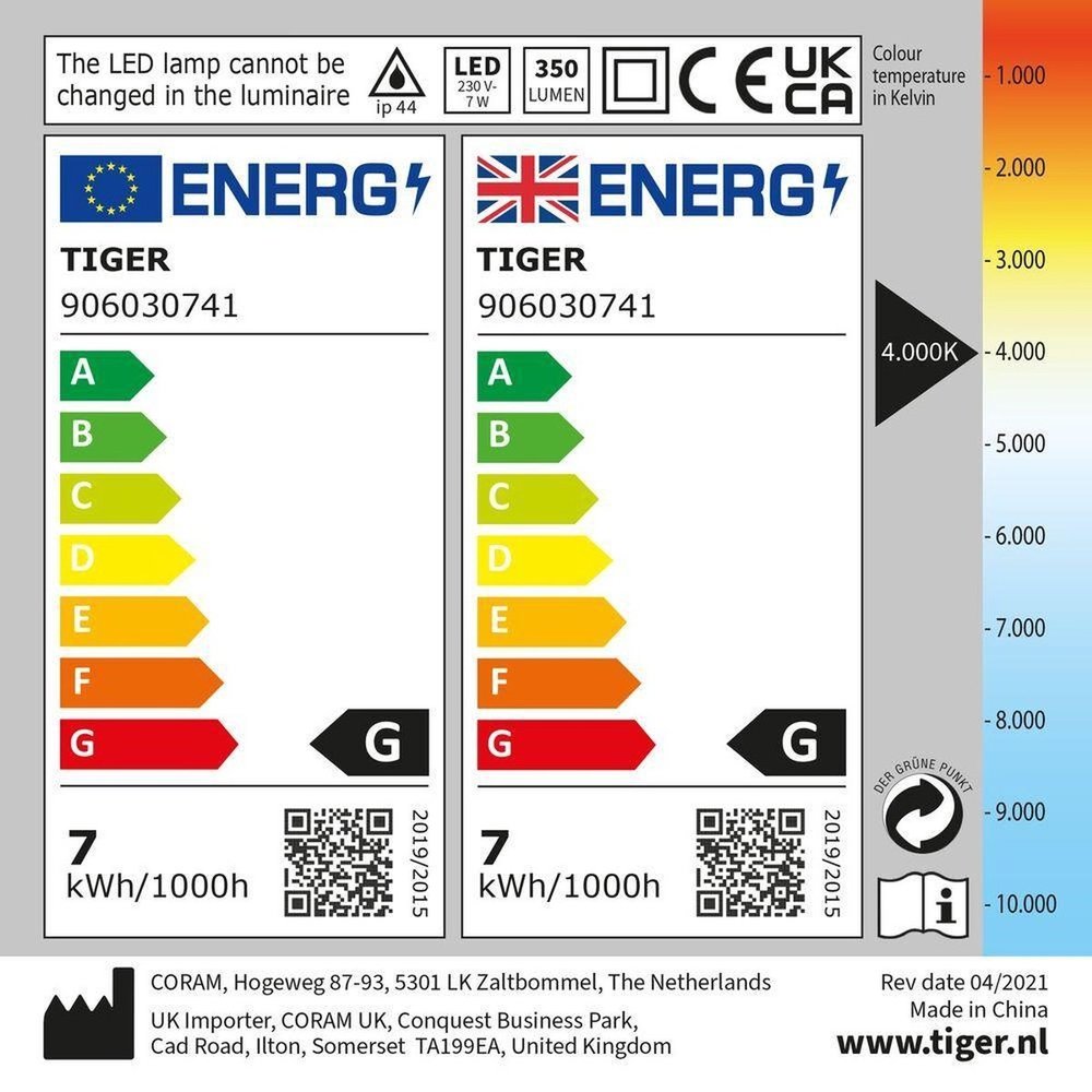 Tiger Tiger LED Spiegellamp Yaro 17 cm 4000K - Aluminium