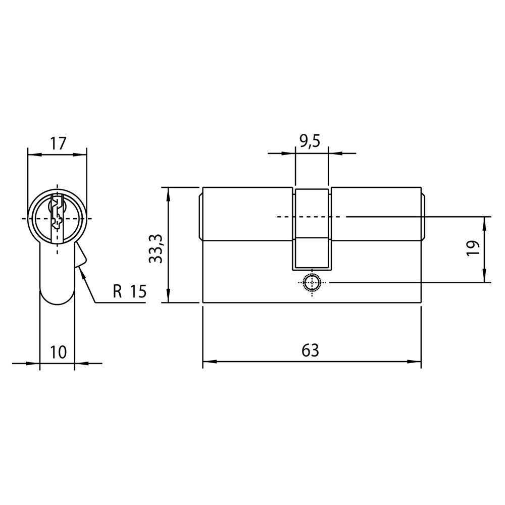 Nemef Nemef veiligheidscilinder 132/9P patent SKG*** NF3+ Nemef Nemef veiligheidscilinder 132/9P patent SKG*** NF3+