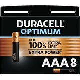 Duracell Duracell Optimum Alkaline AAA batterijen - 8 stuks Duracell Duracell Optimum Alkaline AAA batterijen - 8 stuks