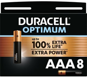 Duracell Duracell Optimum Alkaline AAA batterijen - 8 stuks Duracell Duracell Optimum Alkaline AAA batterijen - 8 stuks