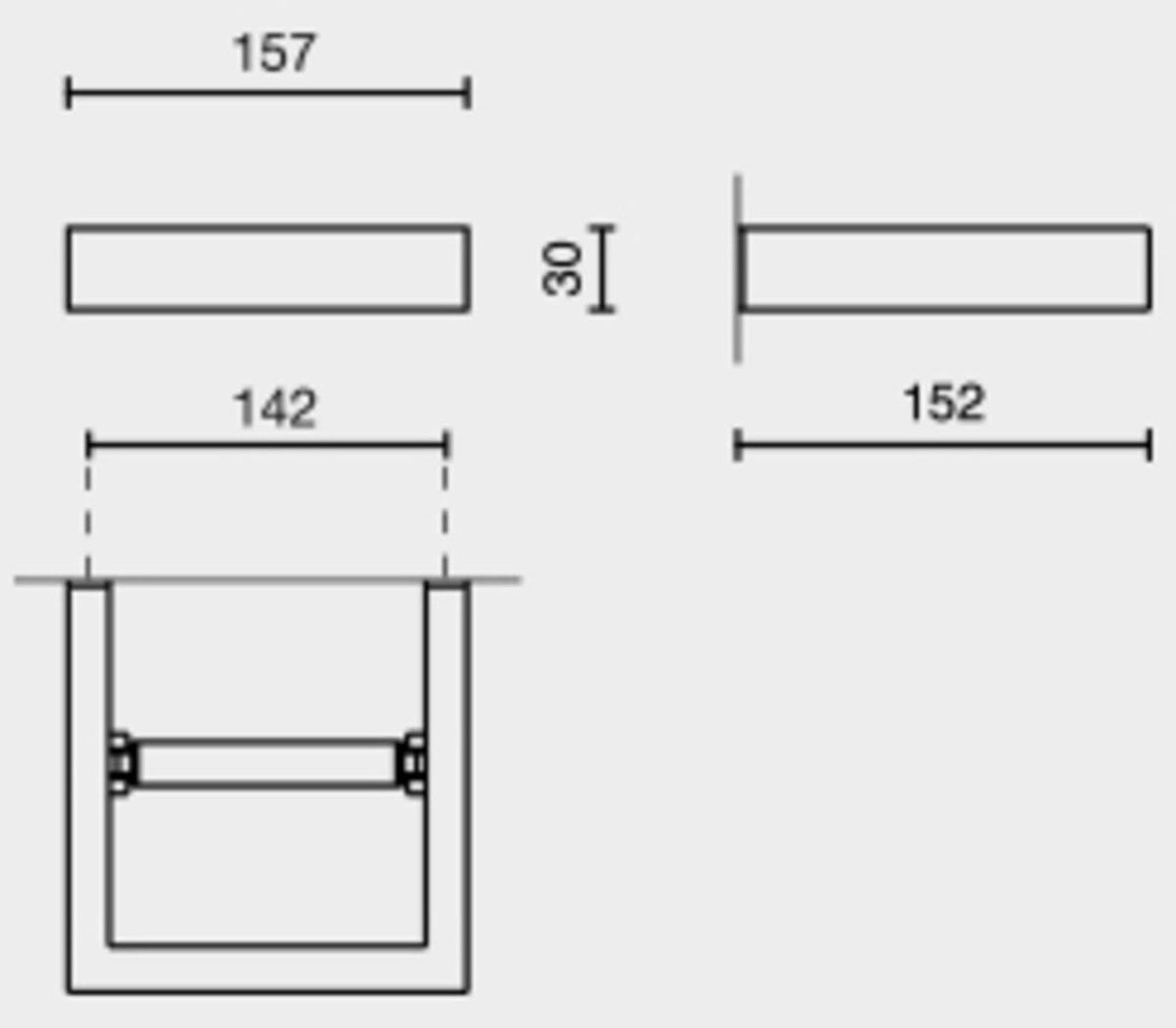 Zack Zack Linea Toiletrolhouder rechthoekig 15X15cm Spiegelglans RVS Zack Zack Linea Toiletrolhouder rechthoekig 15X15cm Spiegelglans RVS