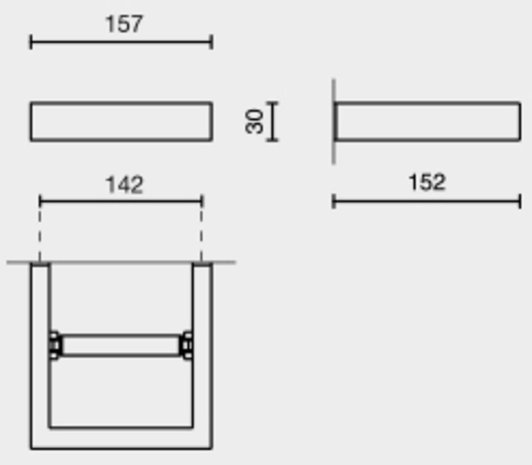 Zack Zack Linea Toiletrolhouder rechthoekig 15X15cm Spiegelglans RVS Zack Zack Linea Toiletrolhouder rechthoekig 15X15cm Spiegelglans RVS