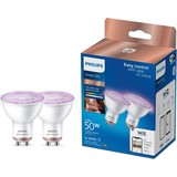 Philips Philips Smart LED Slimme LED Verlichting - Gekleurd en Wit Licht - GU10 - Spot - Duopack - 5W - 400lm - 2200K-6500K Philips Philips Smart LED Slimme LED Verlichting - Gekleurd en Wit Licht - GU10 - Spot - Duopack - 5W - 400lm - 2200K-6500K