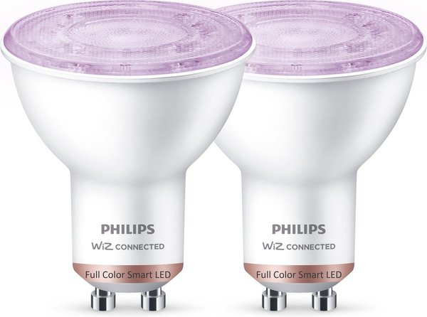 Philips Philips Smart LED Slimme LED Verlichting - Gekleurd en Wit Licht - GU10 - Spot - Duopack - 5W - 400lm - 2200K-6500K Philips Philips Smart LED Slimme LED Verlichting - Gekleurd en Wit Licht - GU10 - Spot - Duopack - 5W - 400lm - 2200K-6500K
